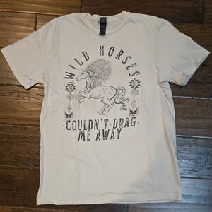 Gildan Wild Horses Graphic Tee - Cream